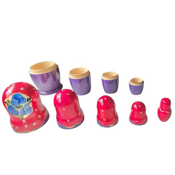 Hand-Painted Russian Matryoshka Nesting Dolls Set Of Five 6.5” tall Gift - Picture 6 of 15